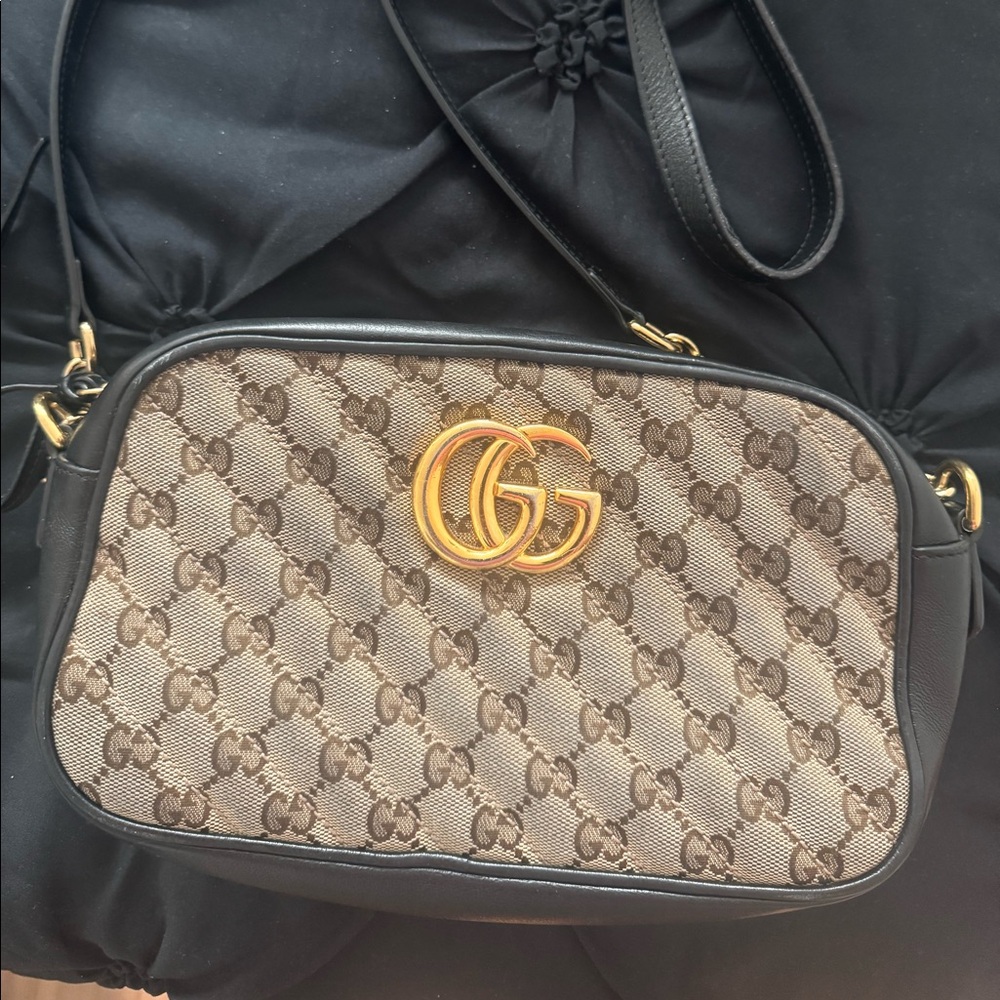 Black Original GG Canvas Marmont Crossbody Small